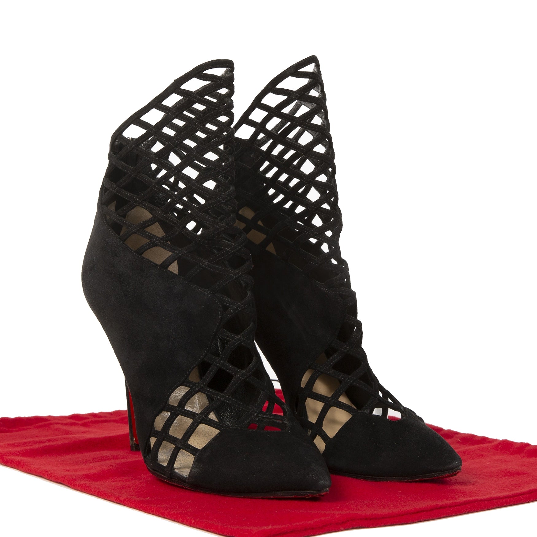 Christian Louboutin Mrs Bouglione 100 Suede Booties aan de beste prijs kopen in Antwerpen