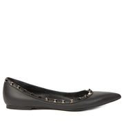 Valentino Garavani Noir Black Rockstud Flats - size 39.5
