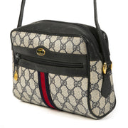Authentic second-hand vintage Gucci Web Monogram Blue Crossbody Bag buy online webshop LabelLOV
