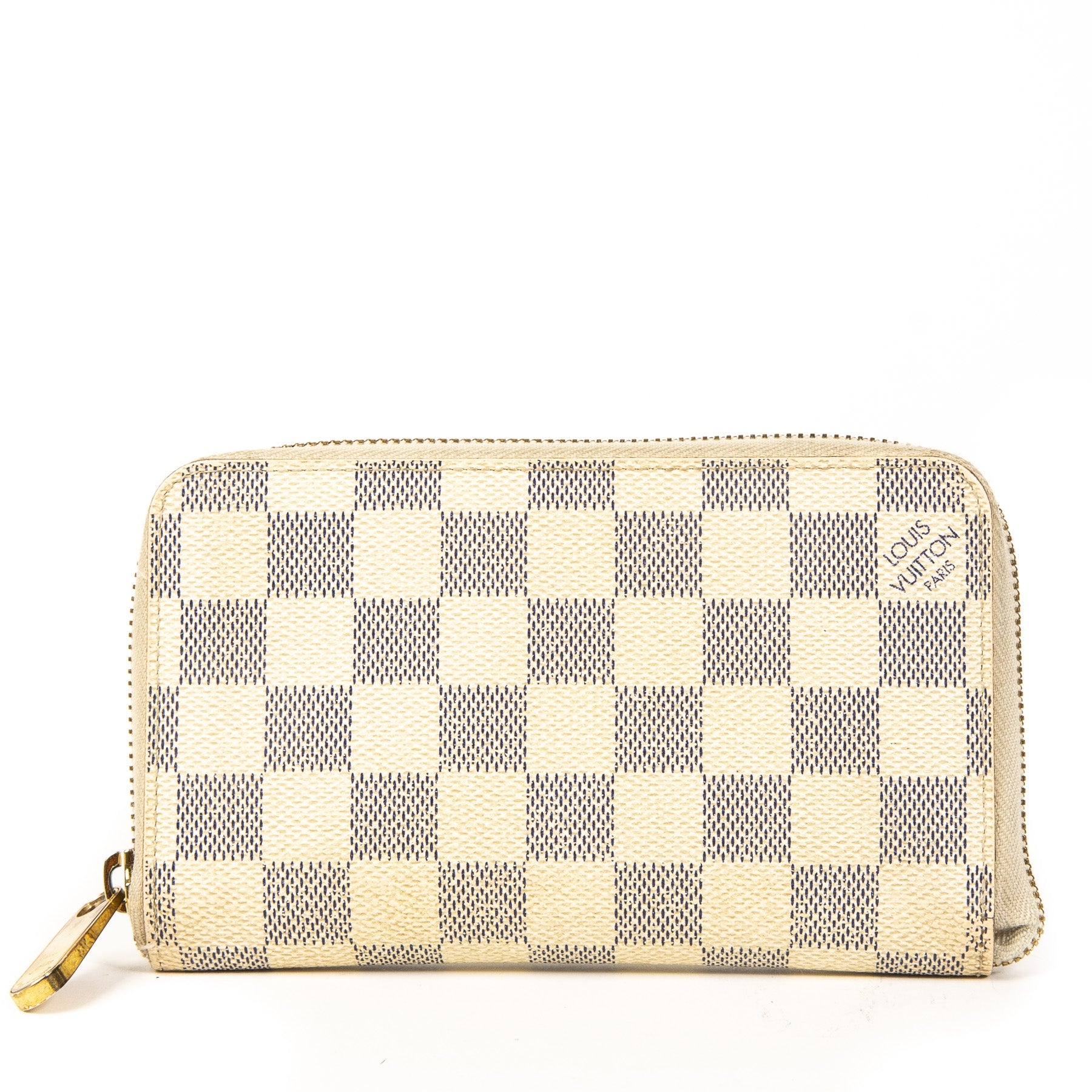 Louis Vuitton Damier Azur Leren Zippy Portemonnee