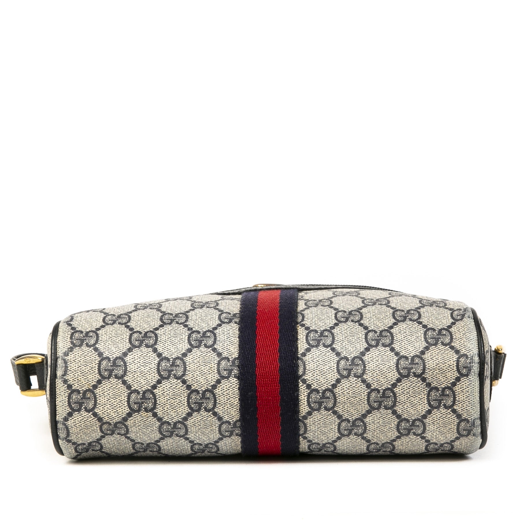 Authentieke tweedehands vintage Gucci Web Monogram Blue Crossbody Bag koop online webshop LabelLOV