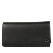 Authentieke Tweedehands Delvaux Black Leather Wallet juiste prijs veilig online shoppen luxe merken webshop winkelen Antwerpen België mode fashion