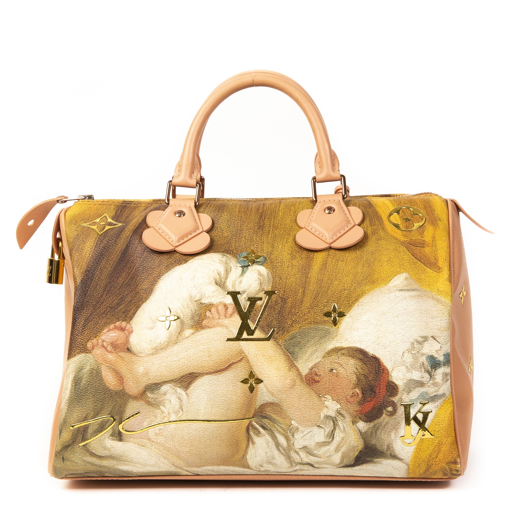 Authentieke Tweedehands Louis Vuitton Masters x Jeff Koons Pink Speedy 30 Fragonard Bag juiste prijs veilig online shoppen luxe merken webshop winkelen Antwerpen België mode fashion