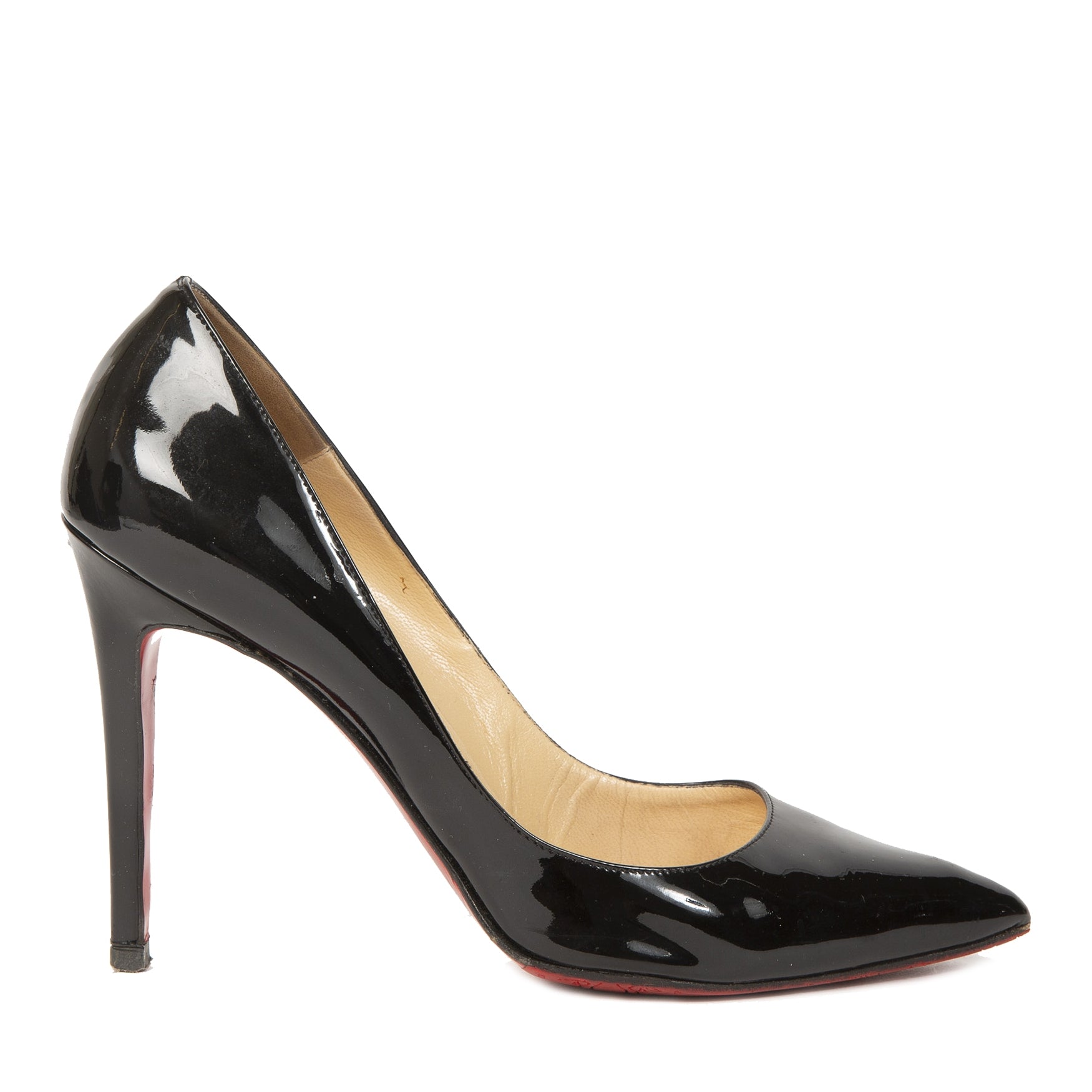 Christian Louboutin Pigalle 100 Patent Black Pumps