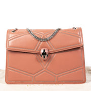 Authentieke Tweedehands Bulgari Pink Serpentine Flap Bag juiste prijs veilig online shoppen luxe merken webshop winkelen Antwerpen België mode fashion