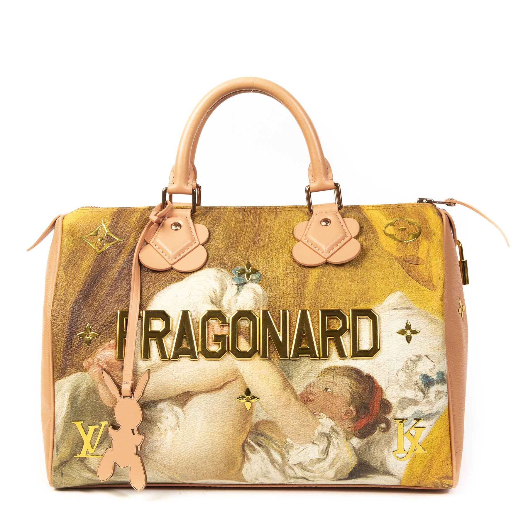 Authentieke Tweedehands Louis Vuitton Masters x Jeff Koons Pink Speedy 30 Fragonard Bag juiste prijs veilig online shoppen luxe merken webshop winkelen Antwerpen België mode fashion