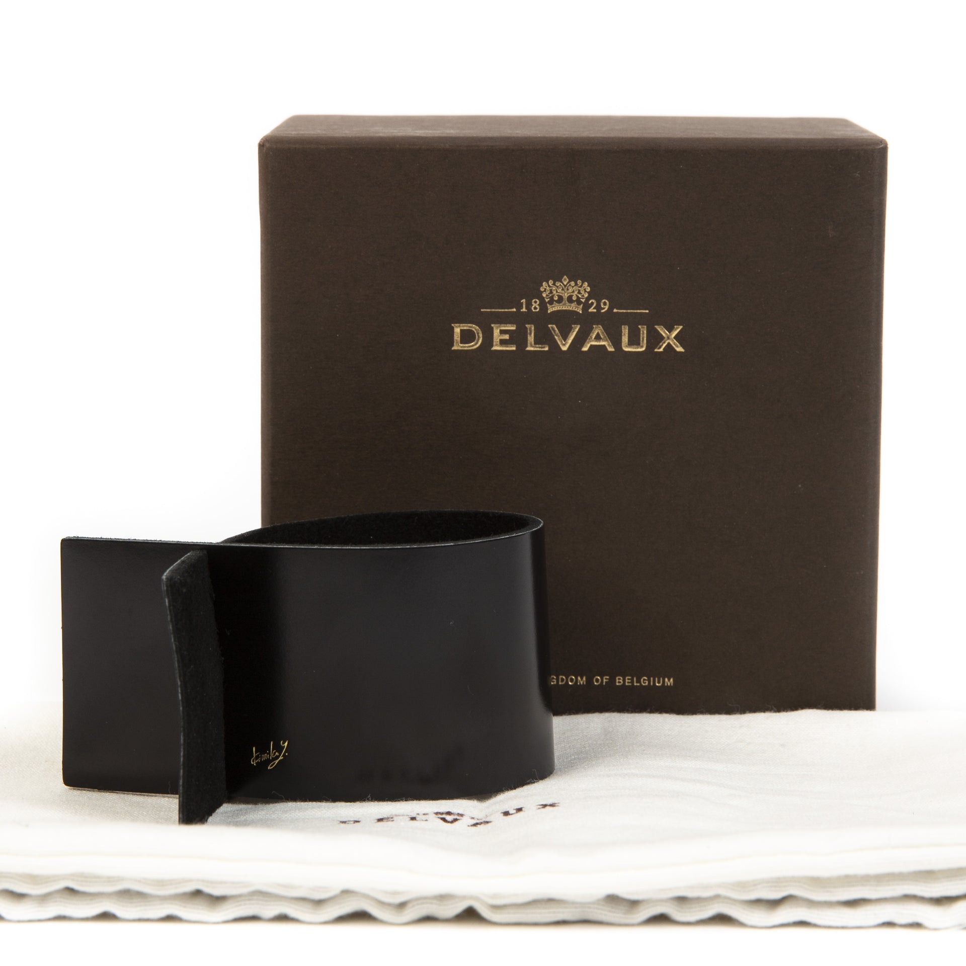 Delvaux Black Kimiko J. Leather Bracelet