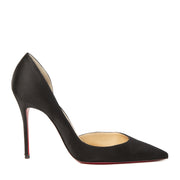 Christian Louboutin Black Satin Iriza 100 Pumps - size 39.5