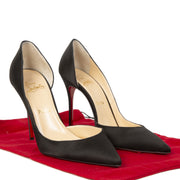 Christian Louboutin Black Satin Iriza 100 Pumps - size 39.5