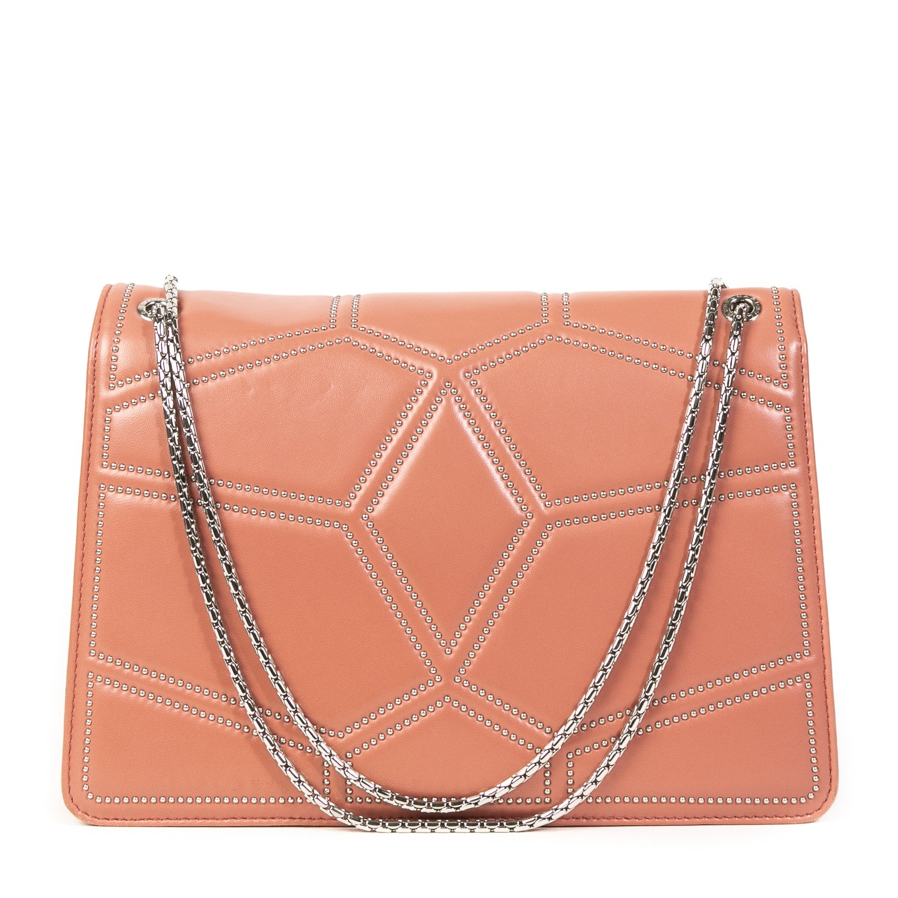 Authentieke Tweedehands Bulgari Pink Serpentine Flap Bag juiste prijs veilig online shoppen luxe merken webshop winkelen Antwerpen België mode fashion