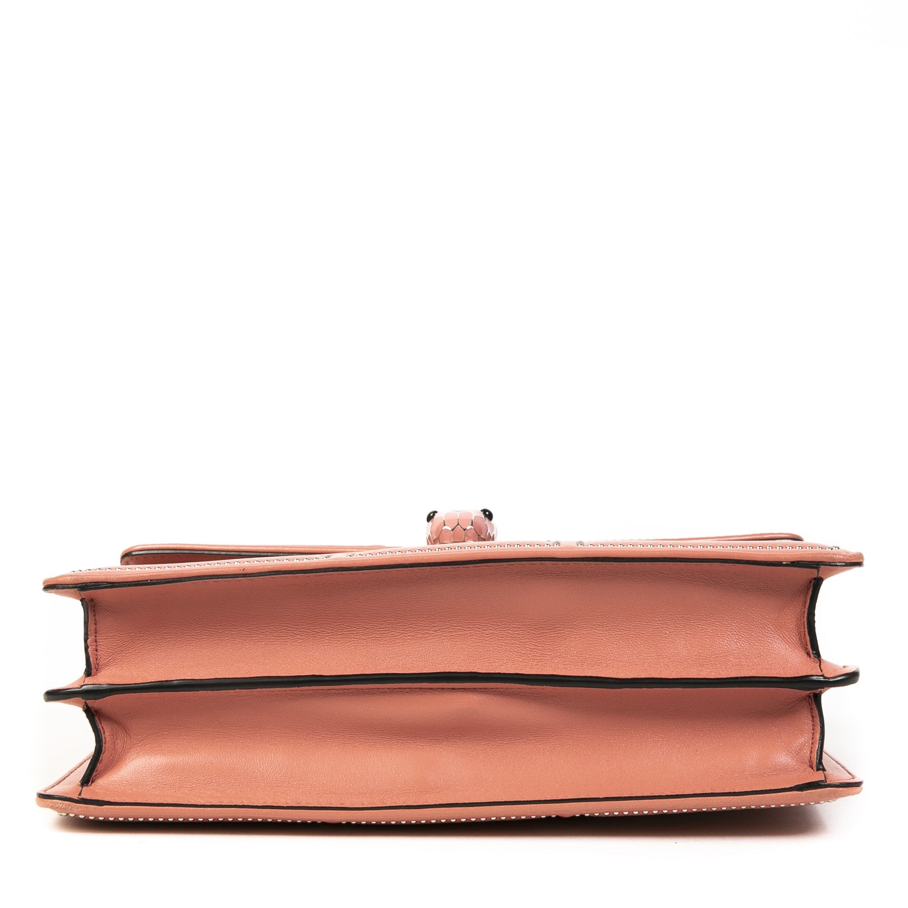 Authentieke Tweedehands Bulgari Pink Serpentine Flap Bag juiste prijs veilig online shoppen luxe merken webshop winkelen Antwerpen België mode fashion