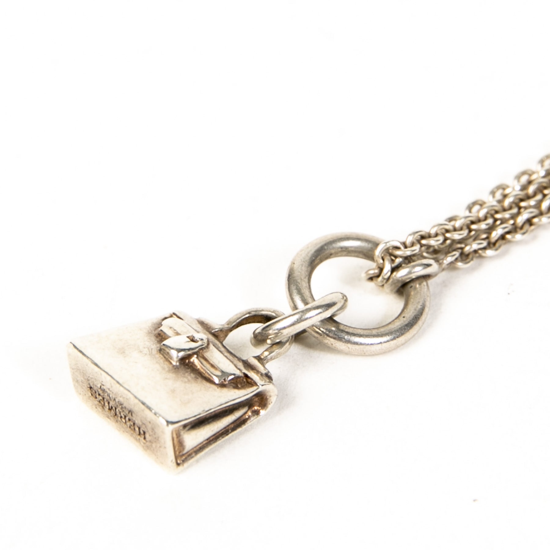Authentieke Tweedehands Hermès Sterling Silver Lock Pendant Toggle Necklace juiste prijs veilig online shoppen luxe merken webshop winkelen Antwerpen België mode fashion