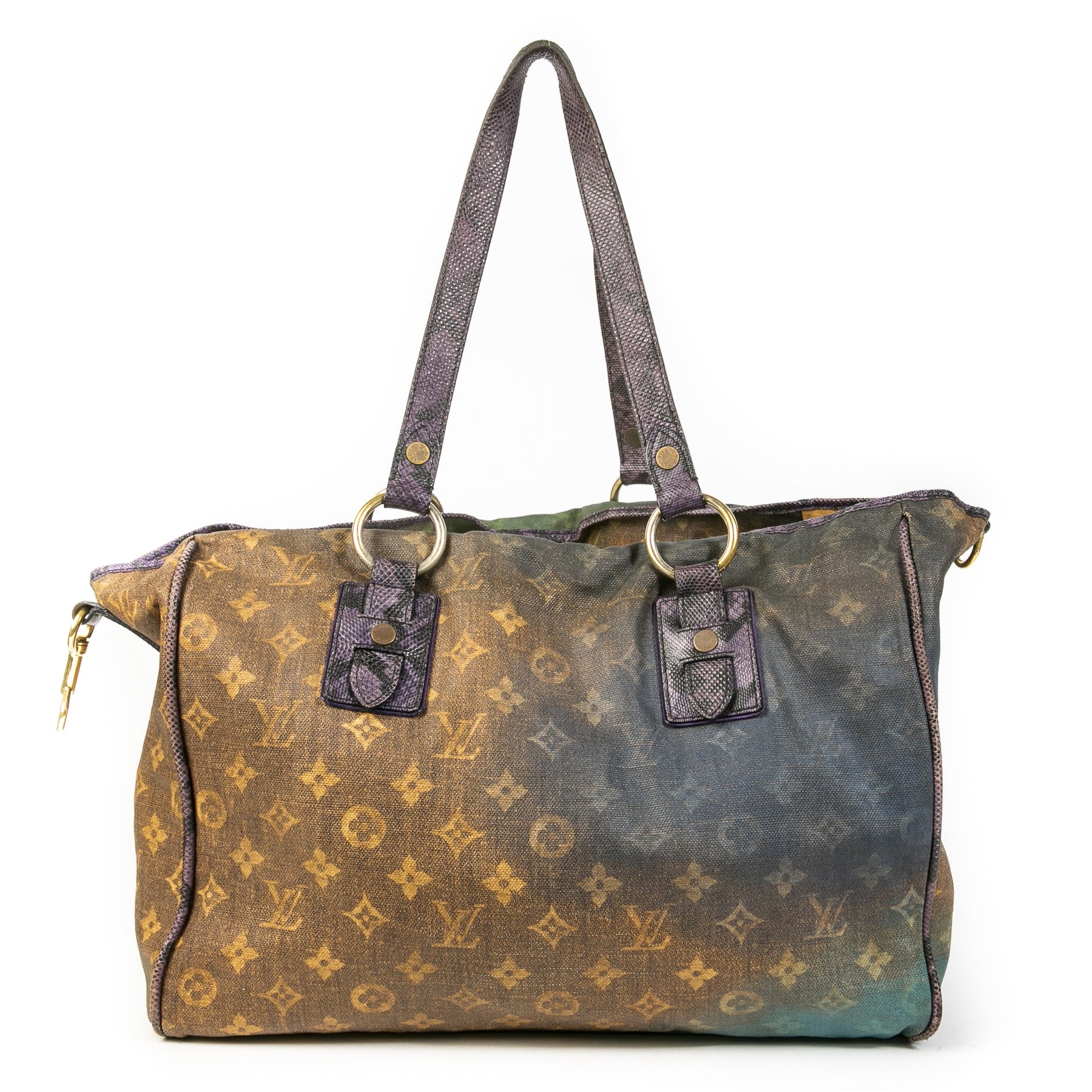 Authentieke Tweedehands Louis Vuitton Multicolor Monogram Karung Richard Prince Heartbreak Jokes Tote juiste prijs veilig online shoppen luxe merken webshop winkelen Antwerpen België mode fashion