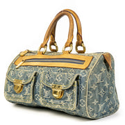 Authentieke Tweedehands Louis Vuitton Monogram Denim Top Handle Bag juiste prijs veilig online shoppen luxe merken webshop winkelen Antwerpen België mode fashion