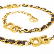 Dolce & Gabbana Leather and Chain Belt - SIze 80. Buy authentic secondhand chain belt D&G items at labellov antwerp. Veilige betaling. Koop online echte tweedehands designer items van D&G bij labellov. Safe payment. Designer vintage.