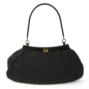 Salvatore Ferragamo Black Wool Knitted Shoulder Bag. Buy authentic Salvatore Ferragamo Bag at the right price at LabelLOV vintage webshop. Shop safe and secure online. Koop authentieke Salvatore Ferragamo tas aan de juiste prijs bij LabelLOV .