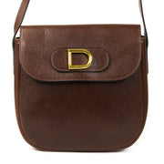 Authentieke Tweedehands Delvaux Brown D Crossbody Bag juiste prijs veilig online shoppen luxe merken webshop winkelen Antwerpen België mode fashion