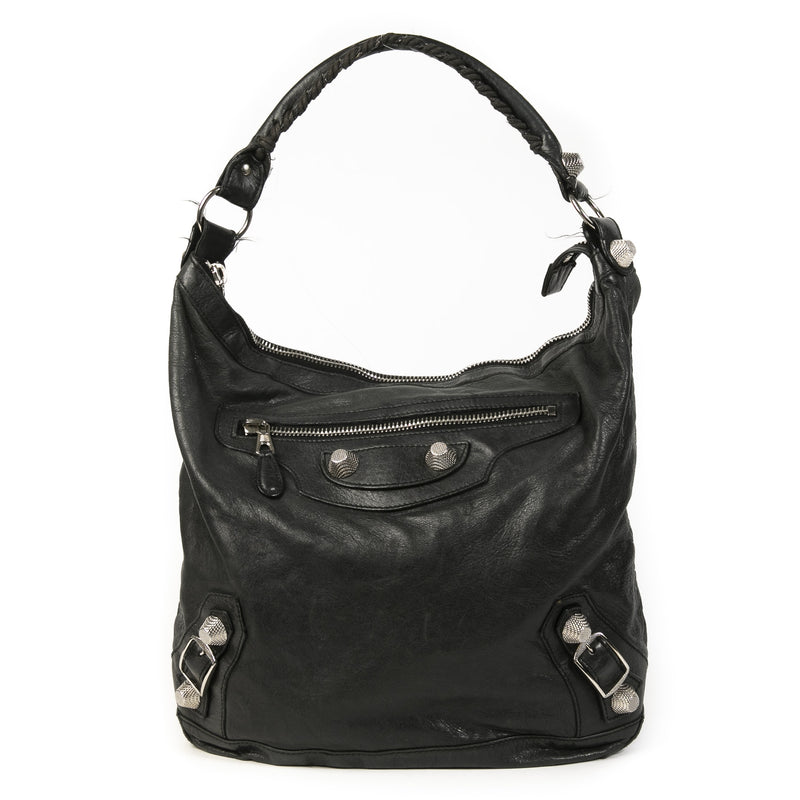Authentique seconde main vintage Balenciaga Black Giant Day Bag achète en ligne webshop LabelLOV