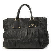Prada Black Matelassé Shoulder Bag for sale online at Labellov
