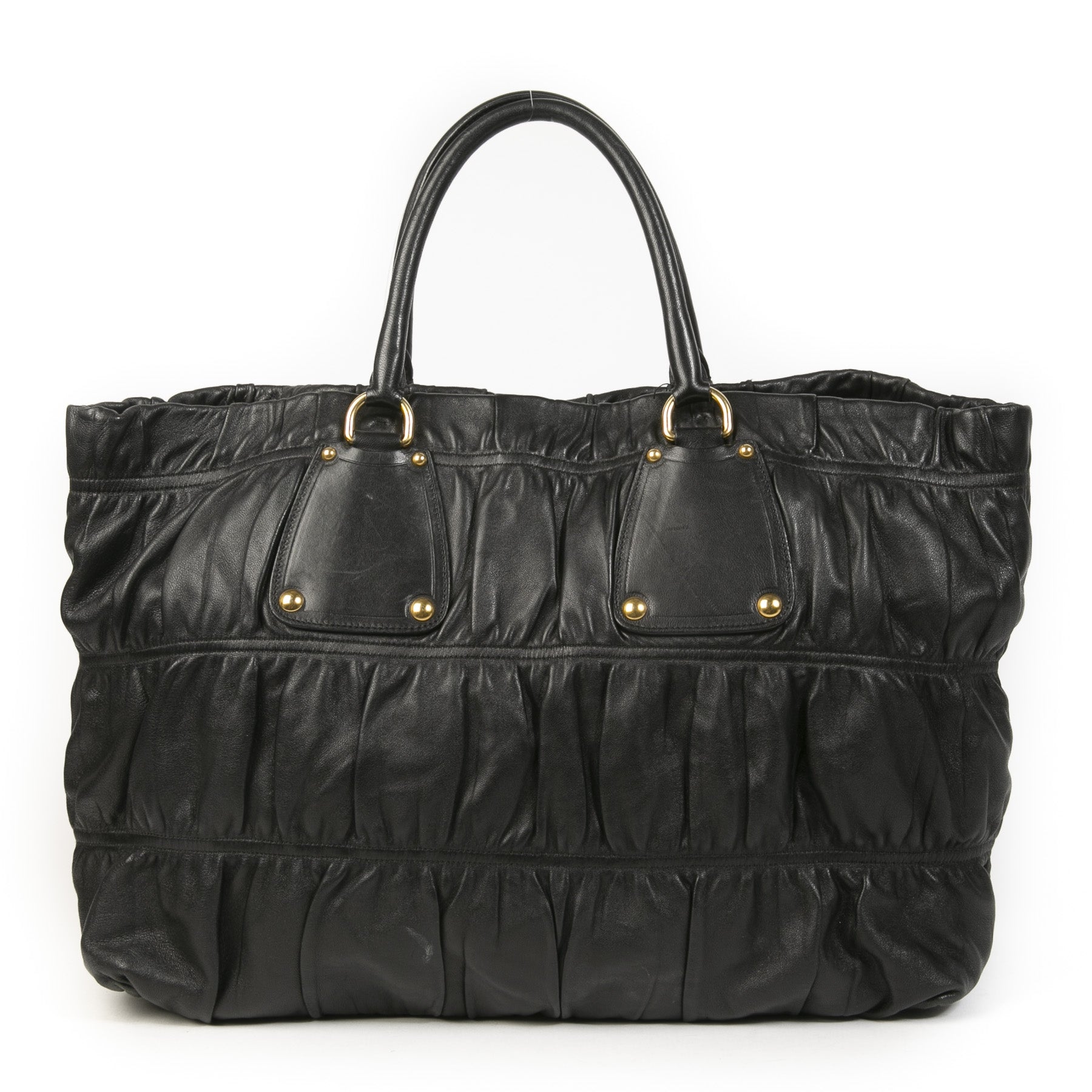 We buy and sell your authentic Prada Black Matelassé Shoulder Bag
