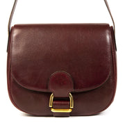 Authentieke Tweedehands Delvaux Bordeaux Leather Shoulder Bag juiste prijs veilig online shoppen luxe merken webshop winkelen Antwerpen België mode fashion