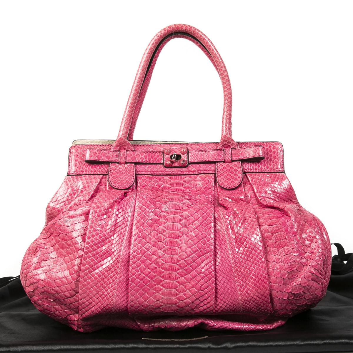Pink Python Bags Zagliani Pink Python Puffy Hobo Bag – Labellov