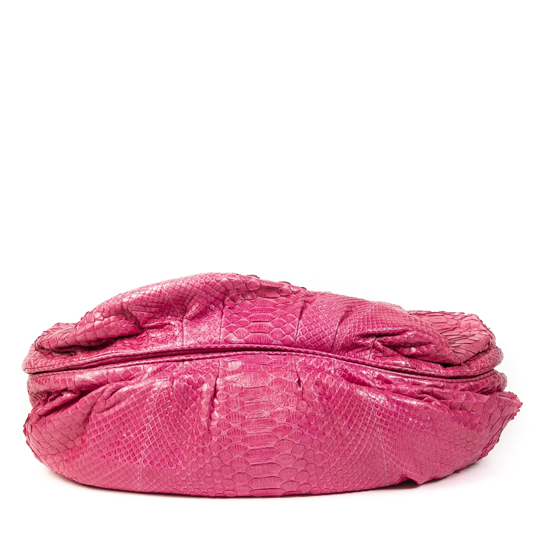 Zagliani Pink Python Puffy Hobo Bag te koop bij Labellov tweedehands luxe