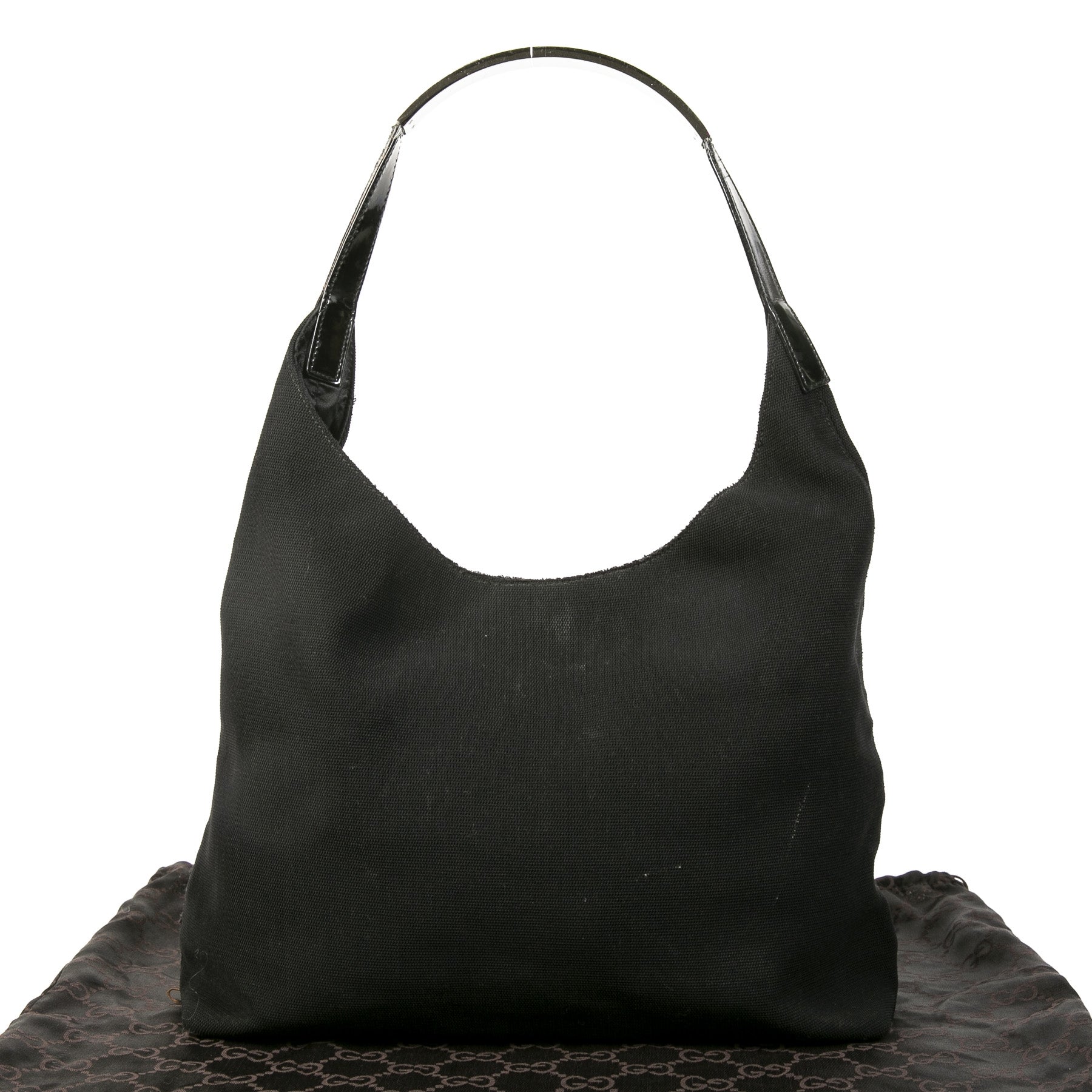 Gucci Zwarte Canvas Hobo Schoudertas
