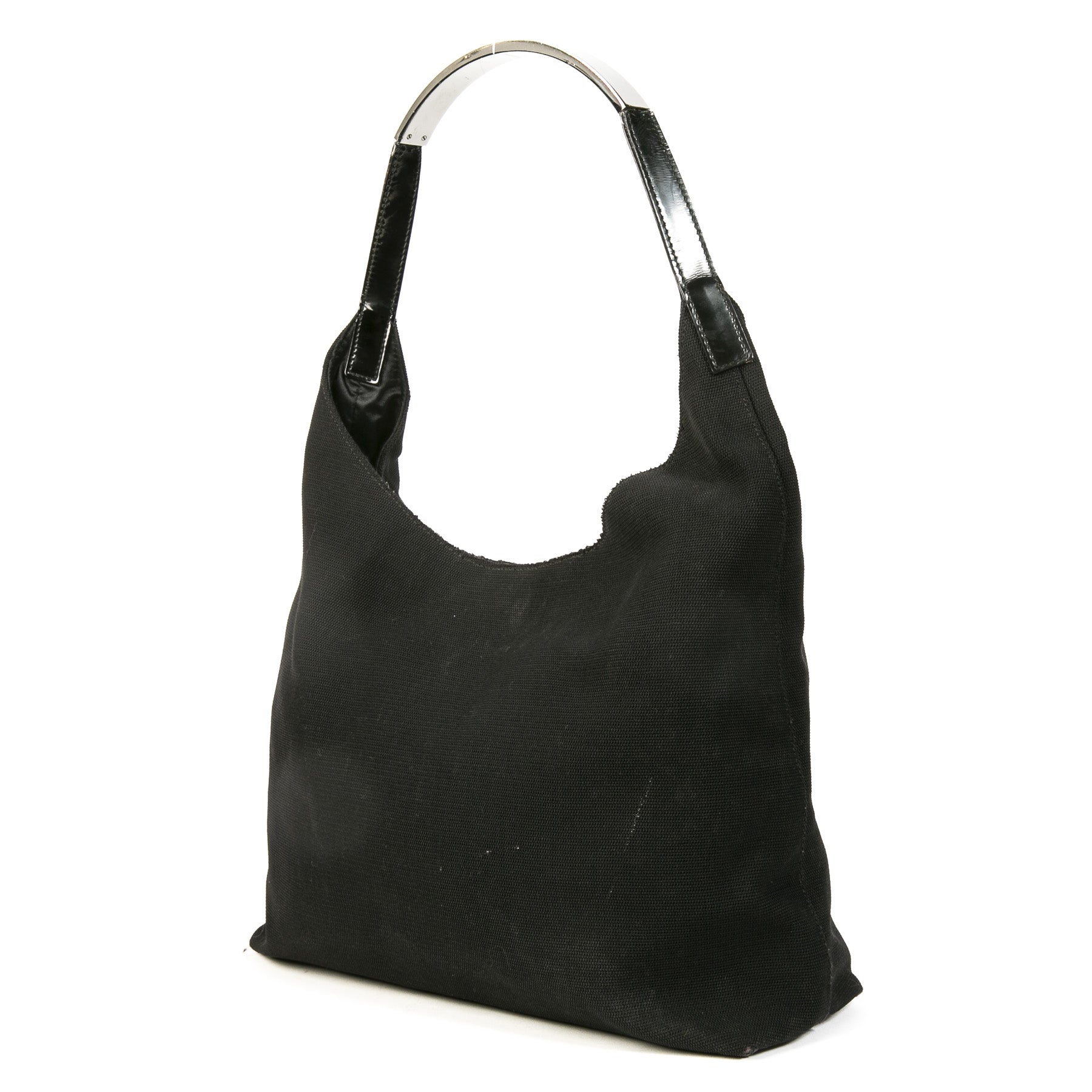 Gucci Zwarte Canvas Hobo Schoudertas