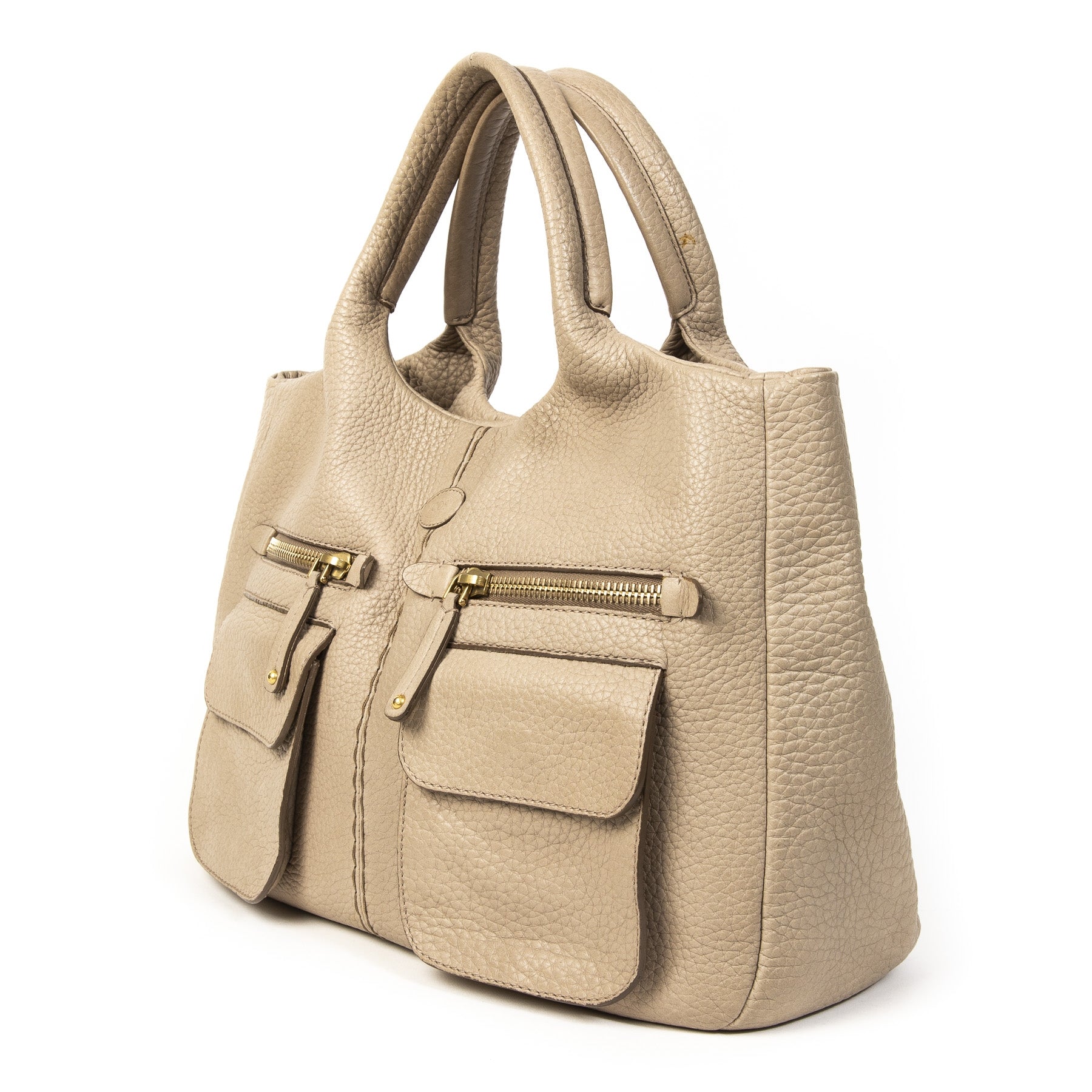Tods Taupe Top Handle Bag. Buy authentic secondhand TODS bags at labellov antwerp, veilige betaling. Koop online tweedehands TODS tas bij labellov antwerpen. designer vintage.