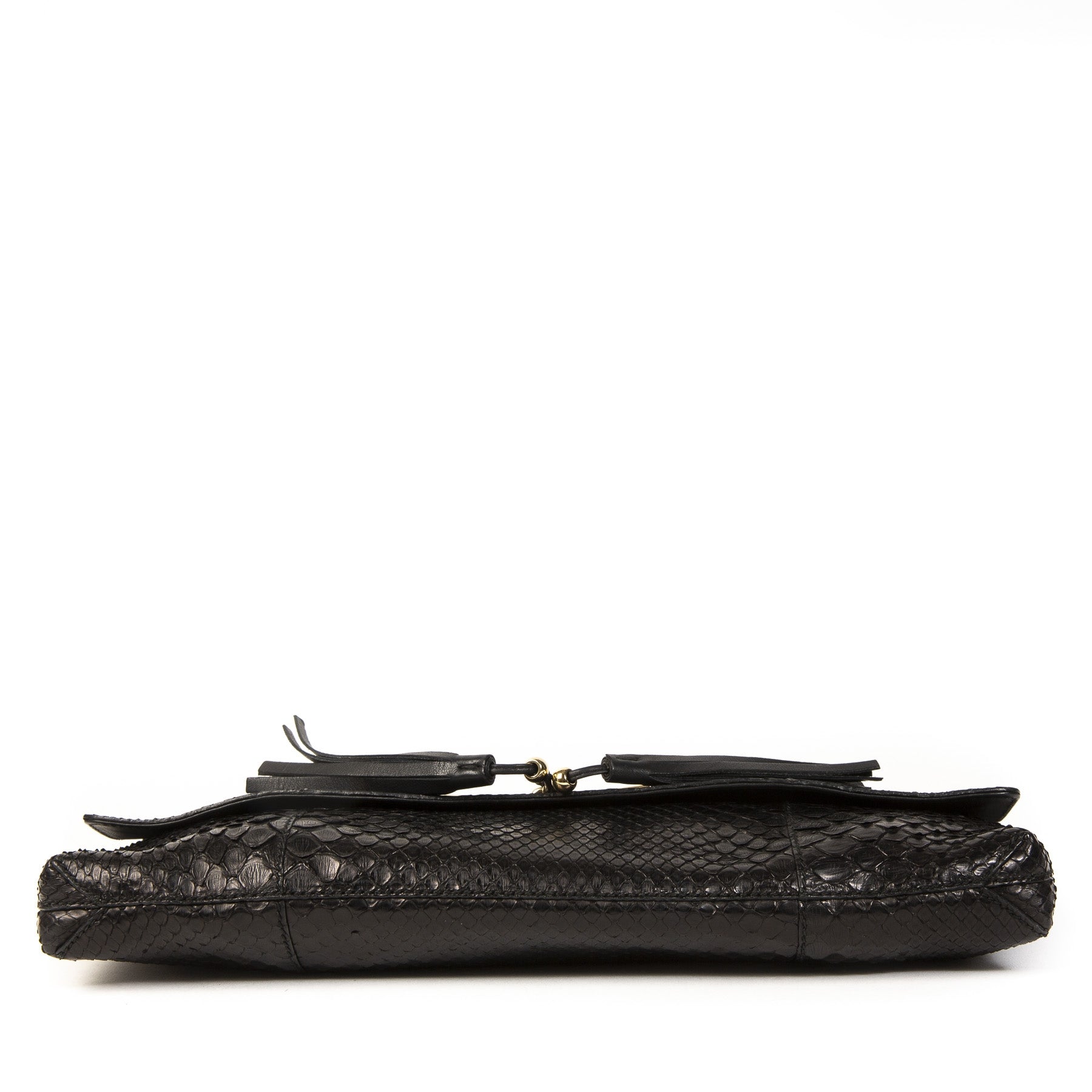 Authentieke Tweedehands Gucci Black Leather Horsebit Croco Clutch juiste prijs veilig online shoppen luxe merken webshop winkelen Antwerpen België mode fashion