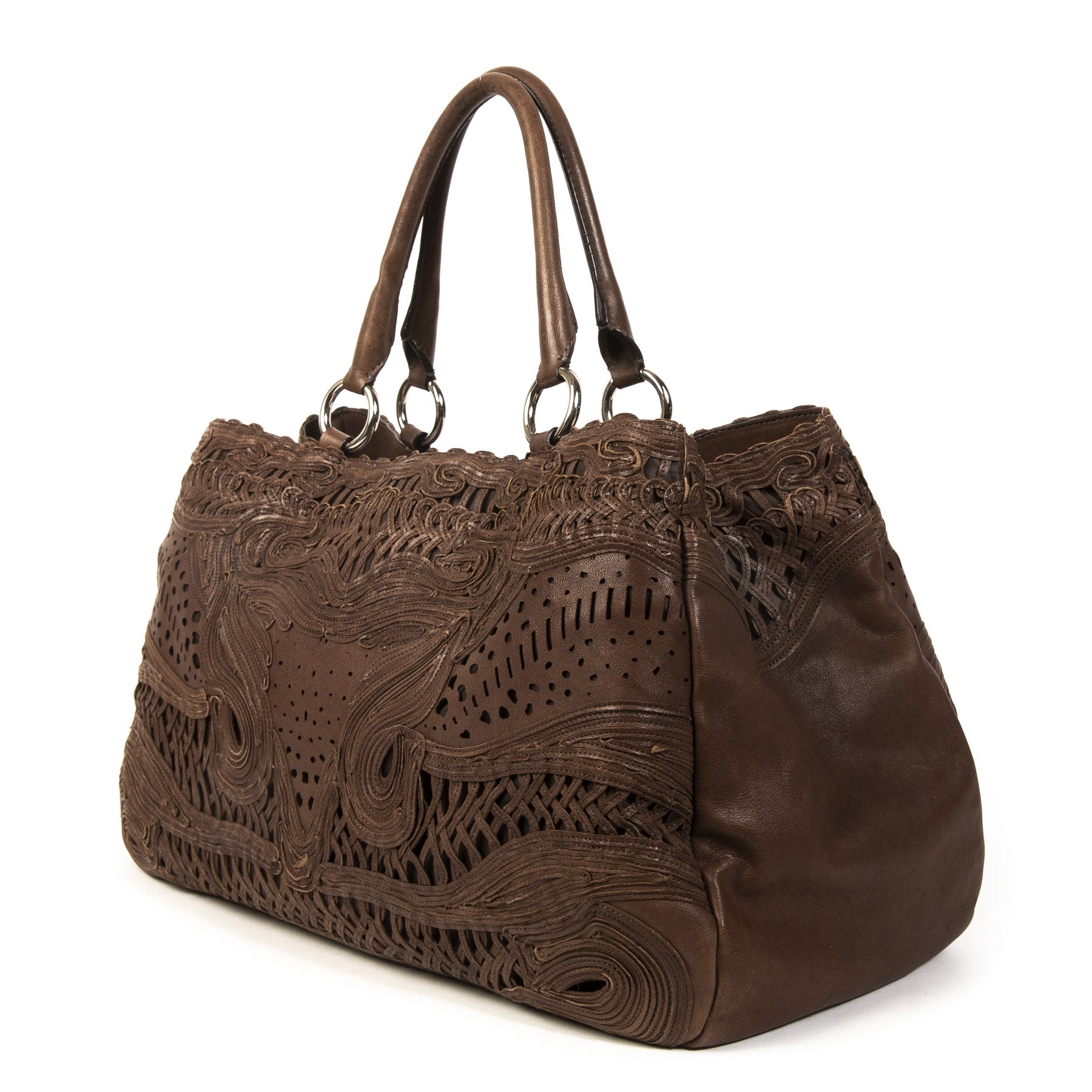 Ermanno Scervino Brown Cutout Shoulder Bag