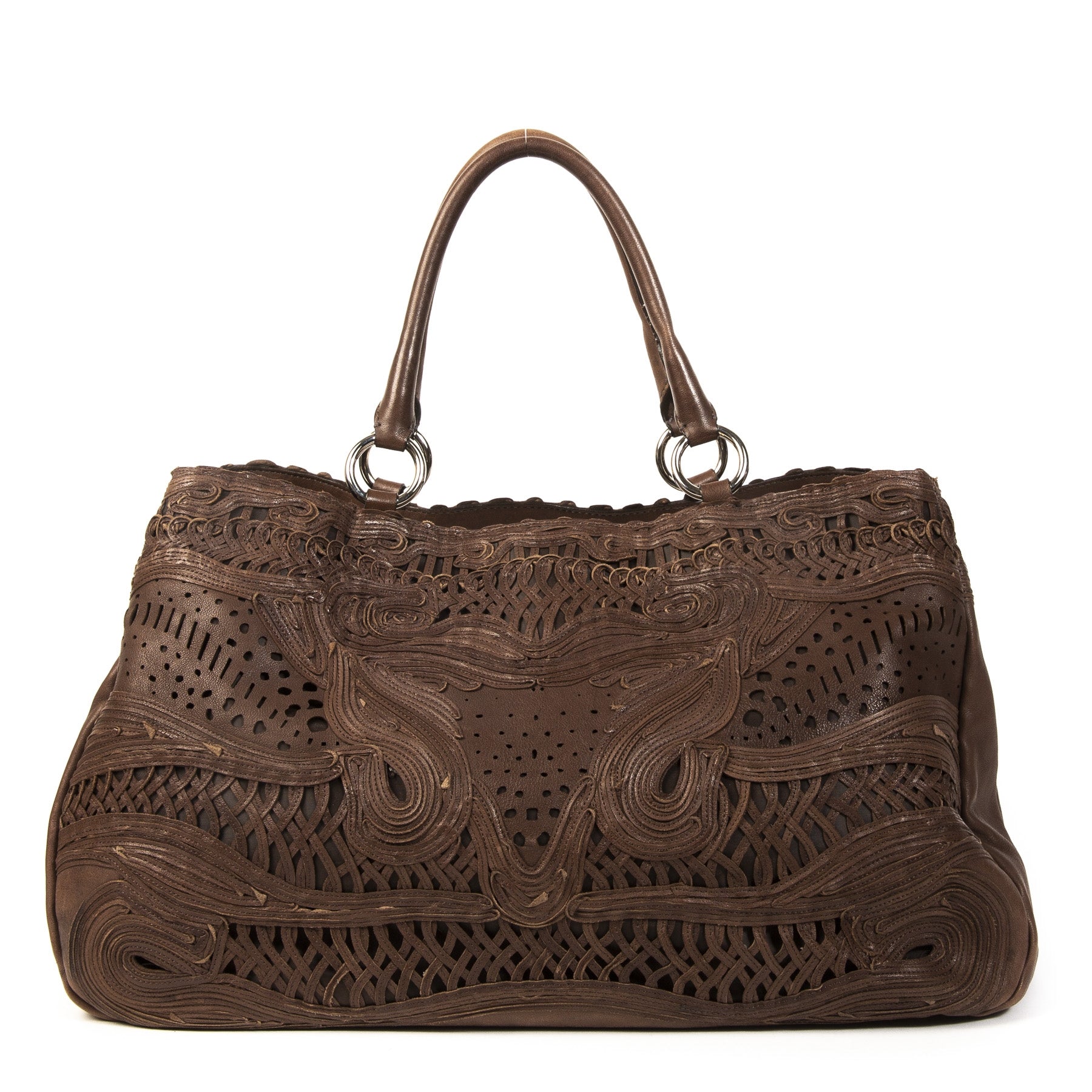 Ermanno Scervino Brown Cutout Shoulder Bag