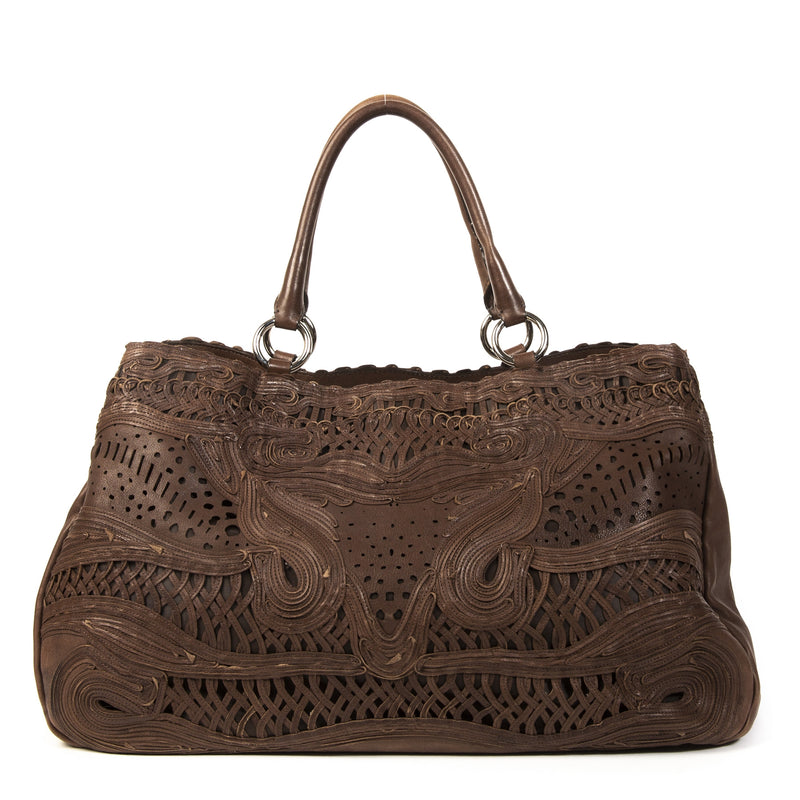 Ermanno Scervino Brown Cutout Shoulder Bag