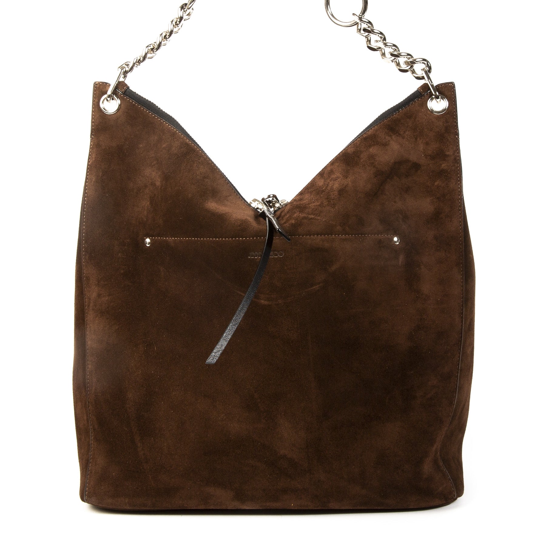 Jimmy Choo Donkerbruine Suede Raven Tas