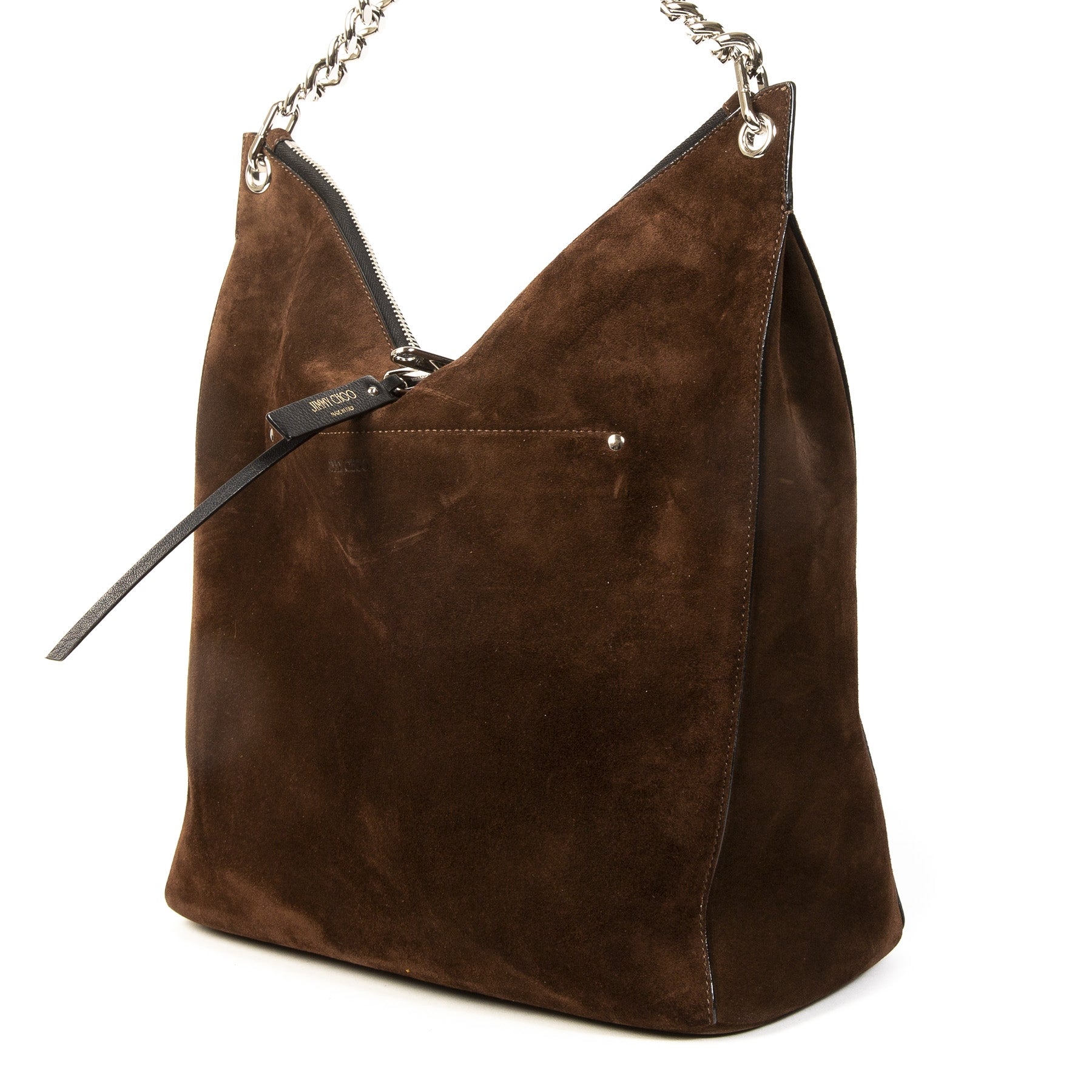 Jimmy Choo Donkerbruine Suede Raven Tas