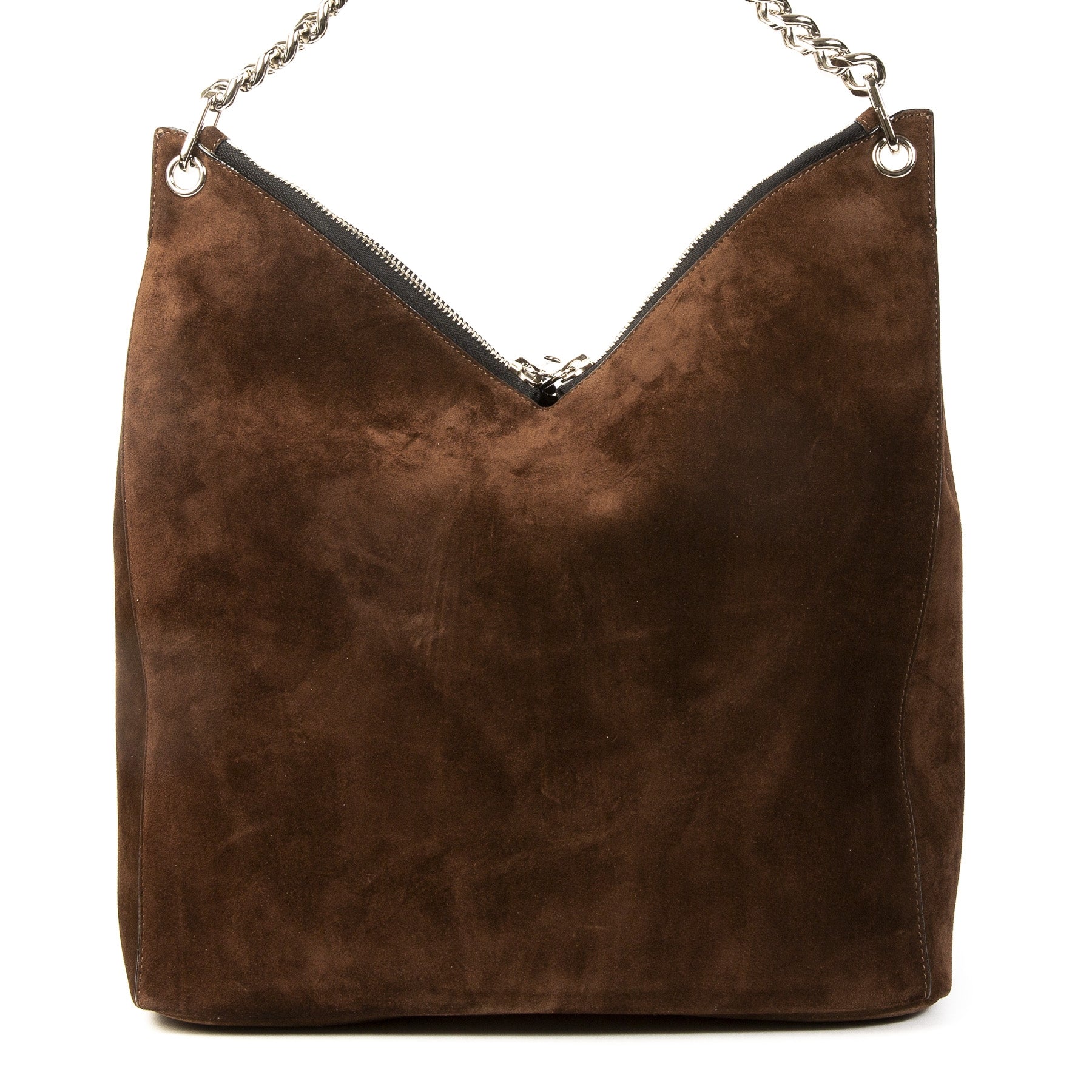 Jimmy Choo Donkerbruine Suede Raven Tas