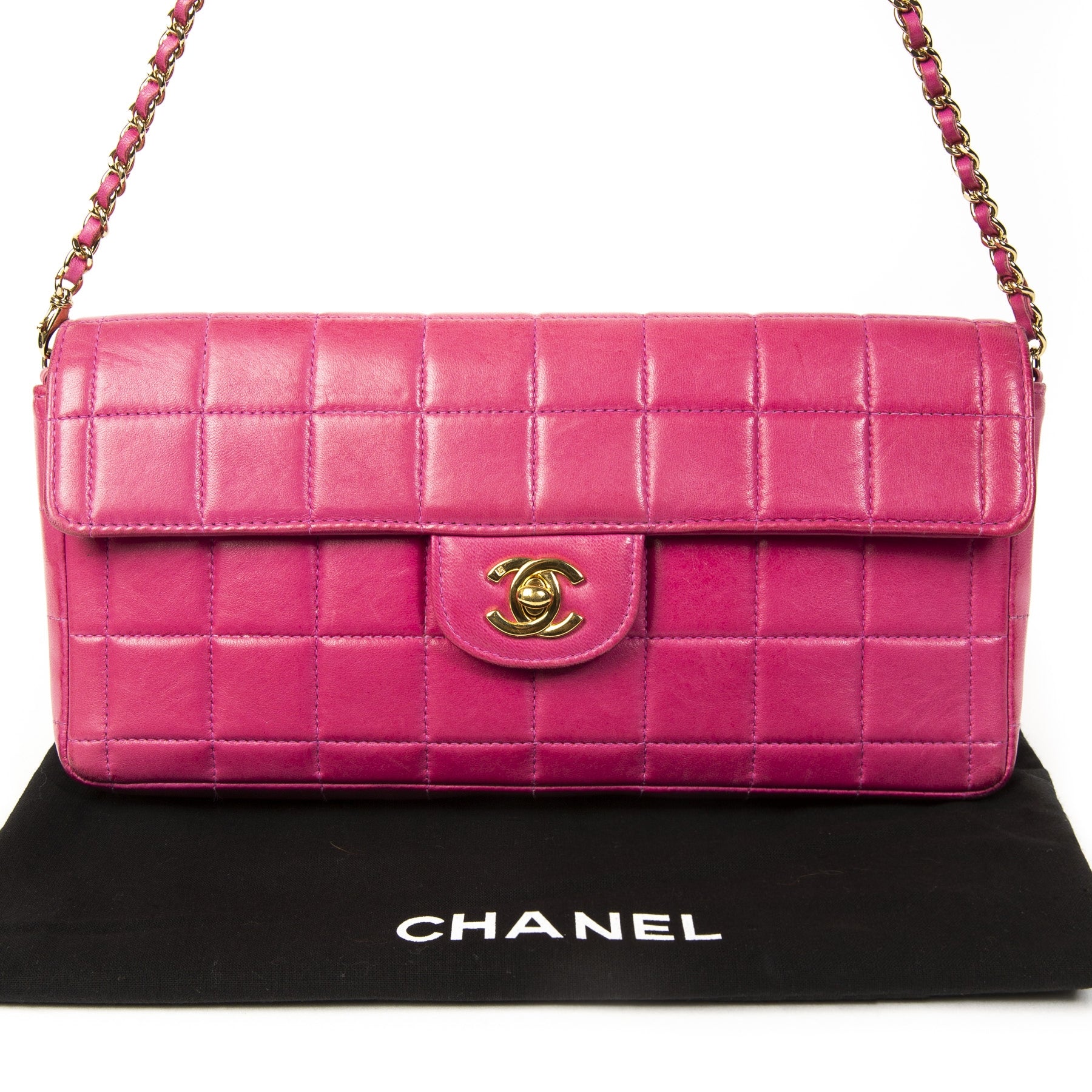 Chanel East West Pink Chocolate Bar Flapbag