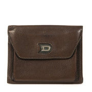 Authentieke Tweedehands Delvaux Chocolate Brown Leather Wallet juiste prijs veilig online shoppen luxe merken webshop winkelen Antwerpen België mode fashion