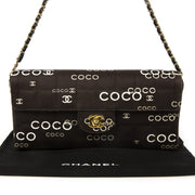 Chanel Black Fabric Quilted 'Coco' East/West Flapbag