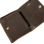 Authentieke Tweedehands Delvaux Chocolate Brown Leather Wallet juiste prijs veilig online shoppen luxe merken webshop winkelen Antwerpen België mode fashion