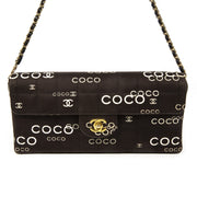 Chanel Black Fabric Quilted 'Coco' East/West Flapbag