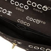 Chanel Black Fabric Quilted 'Coco' East/West Flapbag