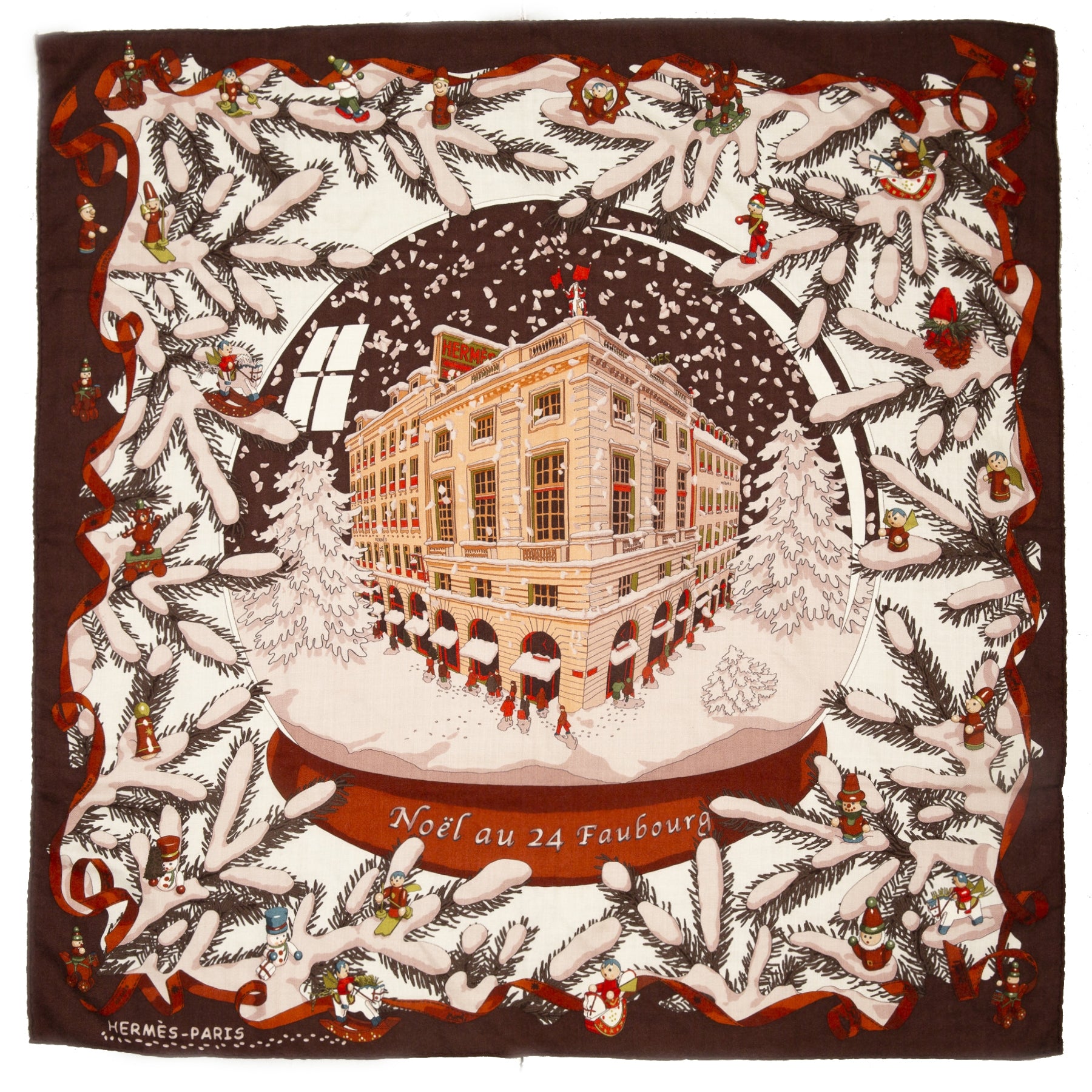 Hermès Noël au 24 Faubourg Scarf Silk / Cashmere