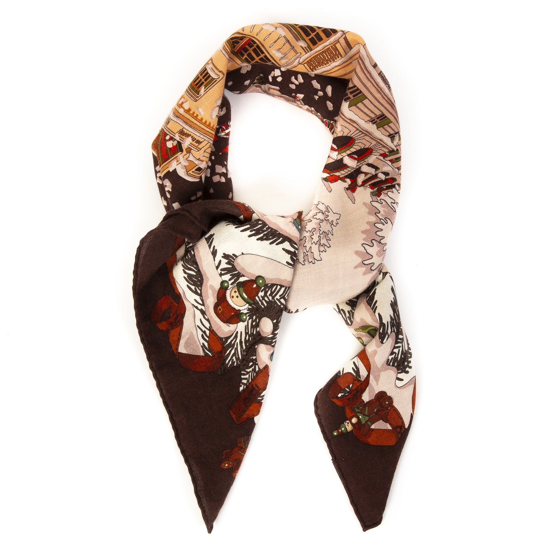 Hermès Noël au 24 Faubourg Scarf Silk / Cashmere