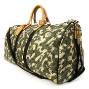 Louis Vuitton x Takashi Murakami Monogramouflage Keepall 55. Buy authentic secondhand lconic LV Keepall at labellov antwerp, safe payment designer vintage. Koop online tweedehands LV keepall 55 bij labellov antwerpen. Veilige betaling.