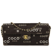 Chanel Black Fabric Quilted 'Coco' East/West Flapbag