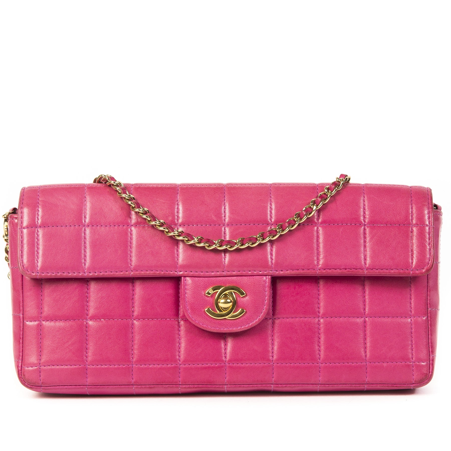 Chanel East West Pink Chocolate Bar Flapbag for sale online
