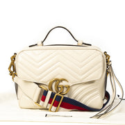 acheter en ligne seconde main Gucci GG Marmont Ivory Mini Top Handle Bag with Special Strap