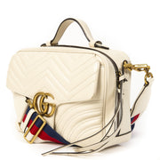 shop safe online secondhand Gucci GG Marmont Ivory Mini Top Handle Bag with Special Strap